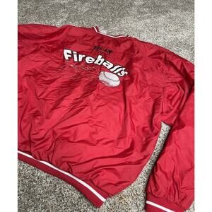 Vintage 90s Rawlings ‘Fireballs’ Pullover Windbreaker Lined Jacket Mens 2XL